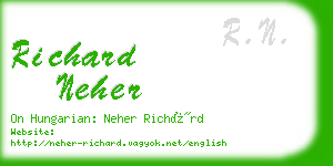 richard neher business card